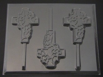 2000 Fancy Cross Chocolate or Hard Candy Lollipop Mold  IMPROVED